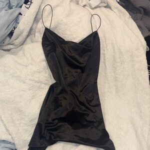 Mini Satin Black Slip Dress Size Medium